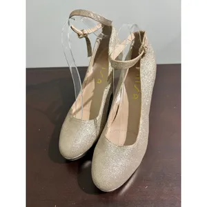 Unisa Gold Glitter Platform Pumps Ankle Strap Size 8.5 thumbnail 12