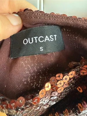 Outcast Brown Sequin Lace Halter Crop Top thumbnail 3