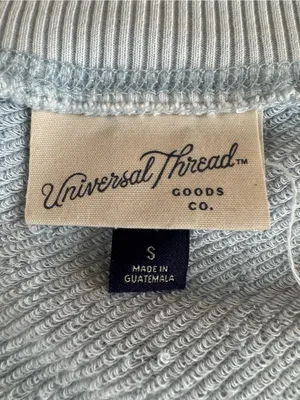 Universal Threads Light Blue Wide V-Neck Off the Shoulder Pullover Sweatshirt S thumbnail 4