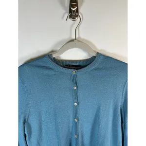 Brooks Brothers Womens Metallic Blue Cardigan and Shell Sweater Set 2 Piece Fair thumbnail 5