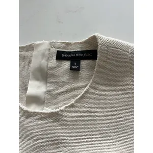 Banana Republic Peplum Linen Blend Dress Womens Size 4 Beige Sleeveless Raw Hem thumbnail 4