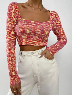 Long Sleeve Crop Top thumbnail 1