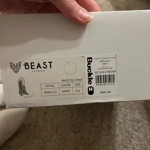 BEAST FASHION White Fringe Heeled Boots thumbnail 8
