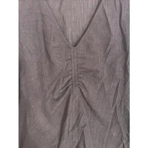 Madewell Shirred V-Neck Long-Sleeve Brushed Ruched-Front Top Size M thumbnail 3