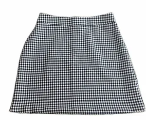 ASOS Black White Houndstooth Mini Skirt High Waisted Preppy Dark Academia Size S thumbnail 1