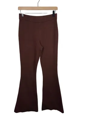 Daily Practice Anthropologie Shuffle‎ Step Knit Flare Pants Brown Women’s M thumbnail 2