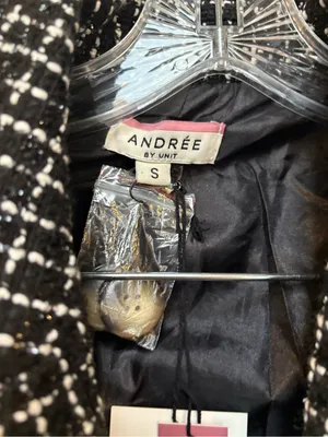 Andree by Unit NWT Black White Tweed Blazer S Dark Academia Office Siren thumbnail 8