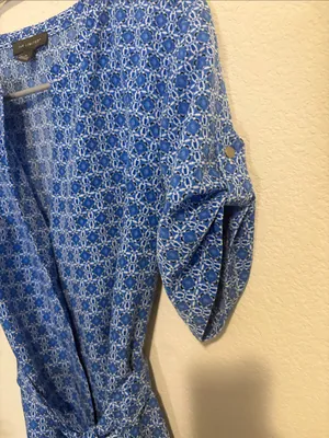 The limited size 4 blue and white belted dresse thumbnail 4