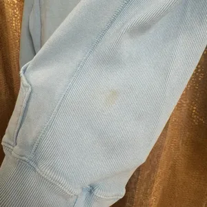 Aerie Light Blue Distressed Pullover Hoodie Oversized Sweatshirt XS thumbnail 4