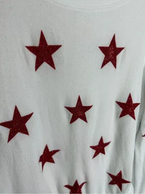 Wildfox Red Glitter Star Jumper Sweatshirt thumbnail 4