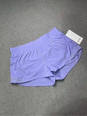 Lululemon Hottie Hot High Rise Athletic Shorts Lilac Smoke Size 12 NWT thumbnail 6
