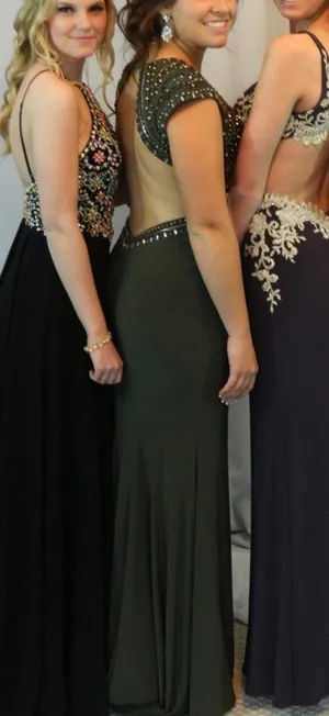 Green Embellished Mac Duggal Gown thumbnail 3