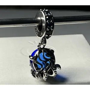 Pandora Blue Crab Dangle Charm S925 Blue Murano Glass Ocean Sea Life thumbnail 3
