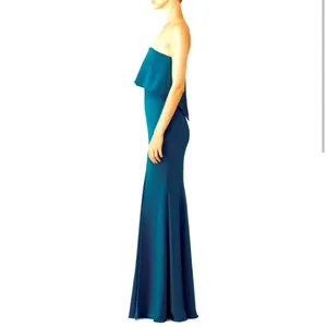 Jay Godfrey Clark Dress strapless teal floor length gown size 2 thumbnail 3