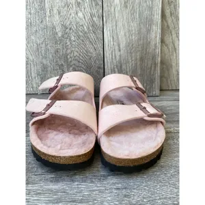 Birkenstock Arizona Shearling Sandals Desert Dust Light Rose Narrow Fit 42 thumbnail 6