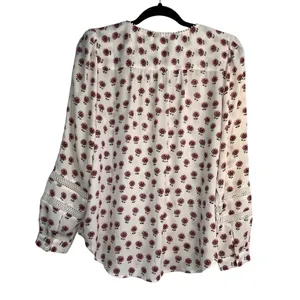 Loft Floral Eyelet Blouse White M thumbnail 9