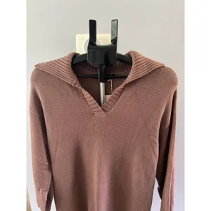 NWT Women's Long Sleeve V Neck‎ Sweater Collar Ribbed Knit Mini Dress Size Small thumbnail 2