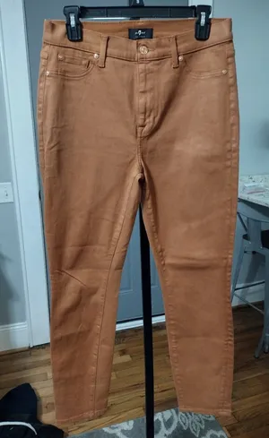 7 For All Mankind Coated Cognac Jeans thumbnail 1