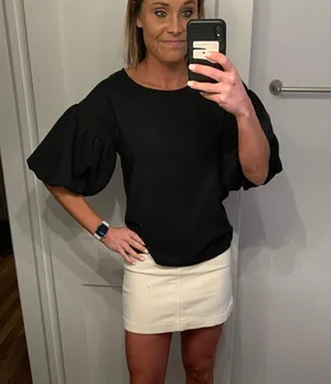TCEC Black Puff Sleeve Top thumbnail 1