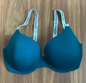 Victoria's Secret Logo Strap Push-Up Bra (Teal) Size 38 C thumbnail 1
