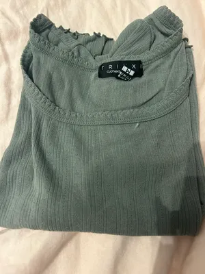 Green Ribbed Baby Tee thumbnail 2