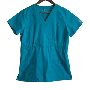 Butter Soft Women Scrub Top‎ S Teal Medical Uniform Nurse Workwear Dental Casual thumbnail 1