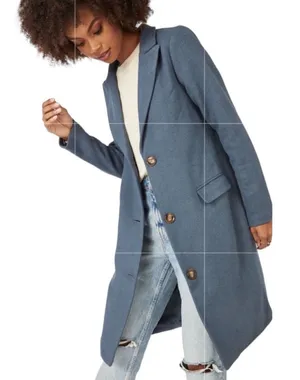 JustFab Blue coat thumbnail 1