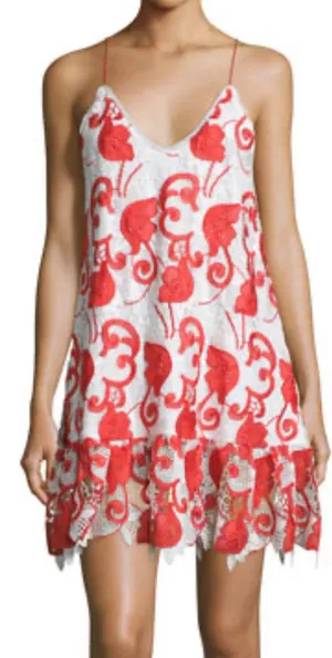 Womens Clement Sleeveless Netted Ruby Mini Dress size XS thumbnail 1