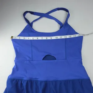 Womens Royal Blue Activewear Romper Runsie Cutout Crisscross Back Medium thumbnail 8