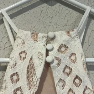 Lulus Steal a Kiss White Lace with Nude lining dress size small thumbnail 11