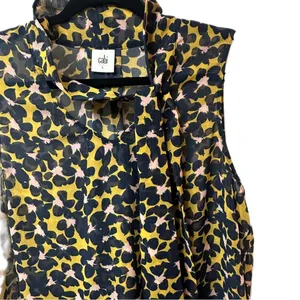 Cabi‎ By Anthropologie Flynn Floral Tie Top Size Large thumbnail 6