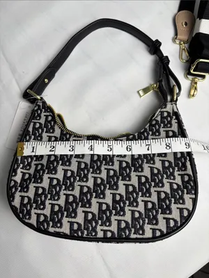 ZAR & RUILR Monogram Shoulder Bag With Crossbody Strap NWT Canvas Black White thumbnail 8