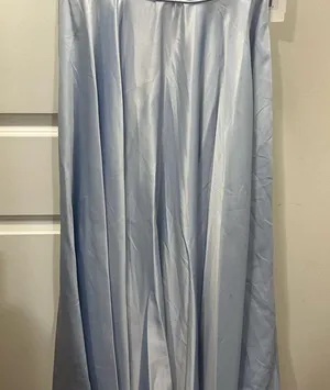 FLAWED NWT Mac Duggal Powder Blue One Shoulder A-Line Feather Gown Size 8 $598 thumbnail 3