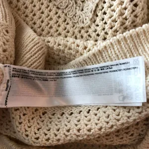MNG Mango Womens Open Knit Sweater Boxy Floral Applique Beige Short Sleeve L thumbnail 4
