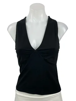 Reformation Women's Black Sleeveless Deep V Neck Camisole Cami Tank Top Size S thumbnail 1