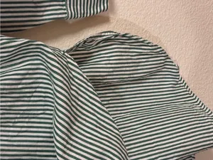MAEVE 100% Cotton Bennet Stripe Buttondown Shirt in green and white thumbnail 9