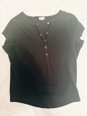 Black Garage Button Tee thumbnail 1