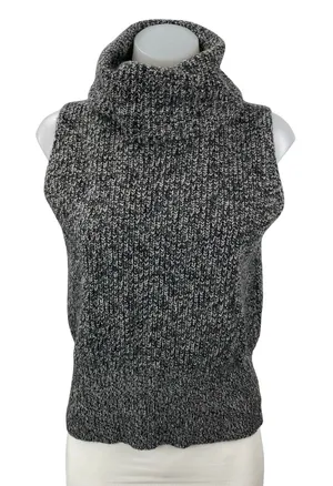 Theory 100% Cashmere Women's Gray Turtleneck Sleeveless Tank Vest Sweater Top S thumbnail 1