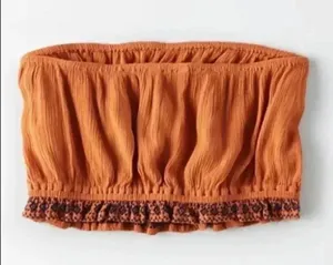 American Eagle 🆕 Rust Embroidered Crop Top XL🆕 thumbnail 5