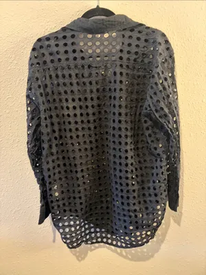 Solid & Striped Eyelet Pareo Cover-Up Black Medium thumbnail 4