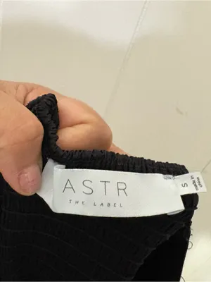 ASTR The Label Black Satin Cami Top Size Small Ruched Party Going Out thumbnail 5