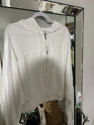 Pink lightweight lounge zip hoodie thumbnail 4