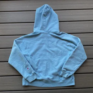 Champion Vintage Reverse Weave Light Blue Size Large V Neck Hoodie thumbnail 6