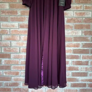 Lulu’s Adoring You Long Sleeve Maxi Dress NEW Women’s Small Purple Chiffon Gown thumbnail 4