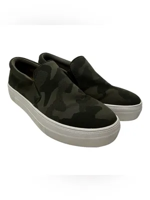 Steve Madden Gills Women's Camo Green Slip-On Platform Sneakers size 7.5 thumbnail 2