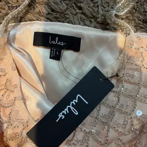 Cream sequin mini dress, Lulus! Never worn thumbnail 2