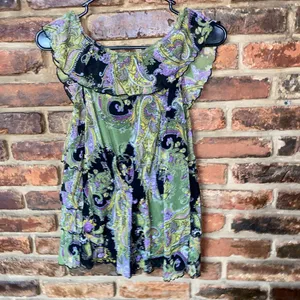Apt. 9 Multicolored Paisley Sleeveless Tiered Ruffle Top Women's Size Small thumbnail 6