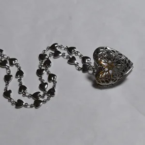 Chic Silver Heart Charm Locket Necklace for Picture valentine love partner child thumbnail 8
