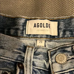 Agolde Blue Jean Shorts with Distressed Hem thumbnail 2