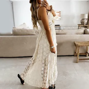 Boho Lace High-Low Maxi Dress with Tassel Accents Size Large NWT thumbnail 2